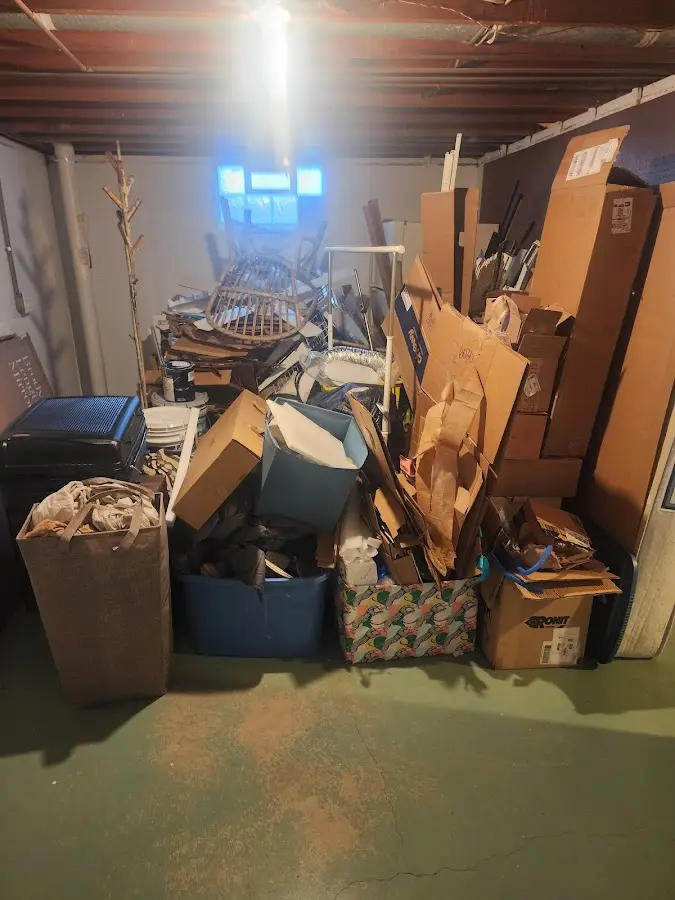 Roll-off dumpster container at job site for Construction Dumpster Rental in Lyon